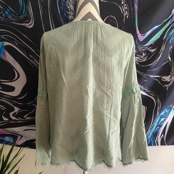 ⚜️HOST PIC!!Doe & Rae Cotton BOHO Top Size Small⚜️ - Picture 2 of 5
